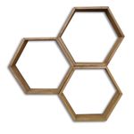 Casa si Gradina - Mobilier - Biblioteci si rafturi - Etajere - Etajera de perete, Hanah Home, lemn de molid, nuc, 40x40x10 cm, set 3 bucati - Infinity.ro