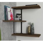 Casa si Gradina - Mobilier - Biblioteci si rafturi - Rafturi - Raft de perete, Hanah Home, panou de particule melaminat, nuc si negru, 45x20x47.4 cm - Infinity.ro