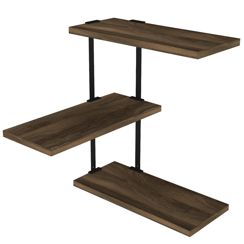 Casa si Gradina - Mobilier - Biblioteci si rafturi - Rafturi - Raft de perete, Hanah Home, panou de particule melaminat, nuc si negru, 45x20x47.4 cm - Infinity.ro