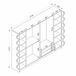 Casa si Gradina - Mobilier - Dulapuri si sifoniere - Sifoniere - Sifonier, Hanah Home, pal melaminat, alb negru, 270x52x210 cm, 506MNR2733 - Infinity.ro