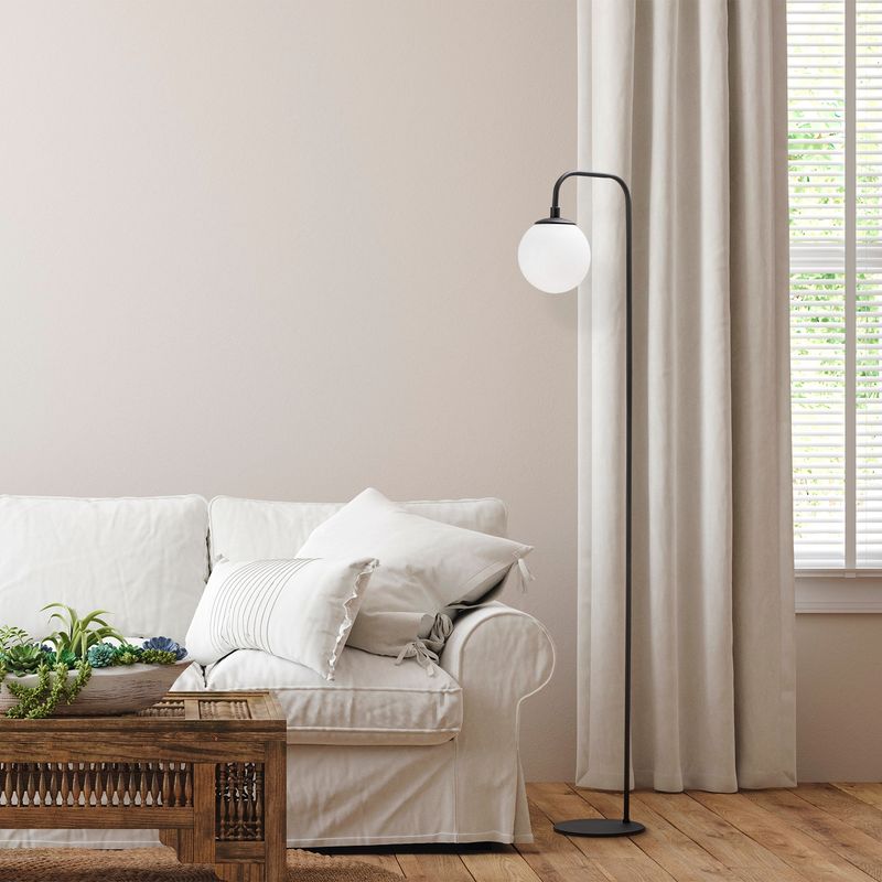 Casa si Gradina - Corpuri si surse de iluminat - Veioze si lampi - Lampadare - Lampadar, Opviq, metal, negru crem, 27x27x146 cm - Infinity.ro