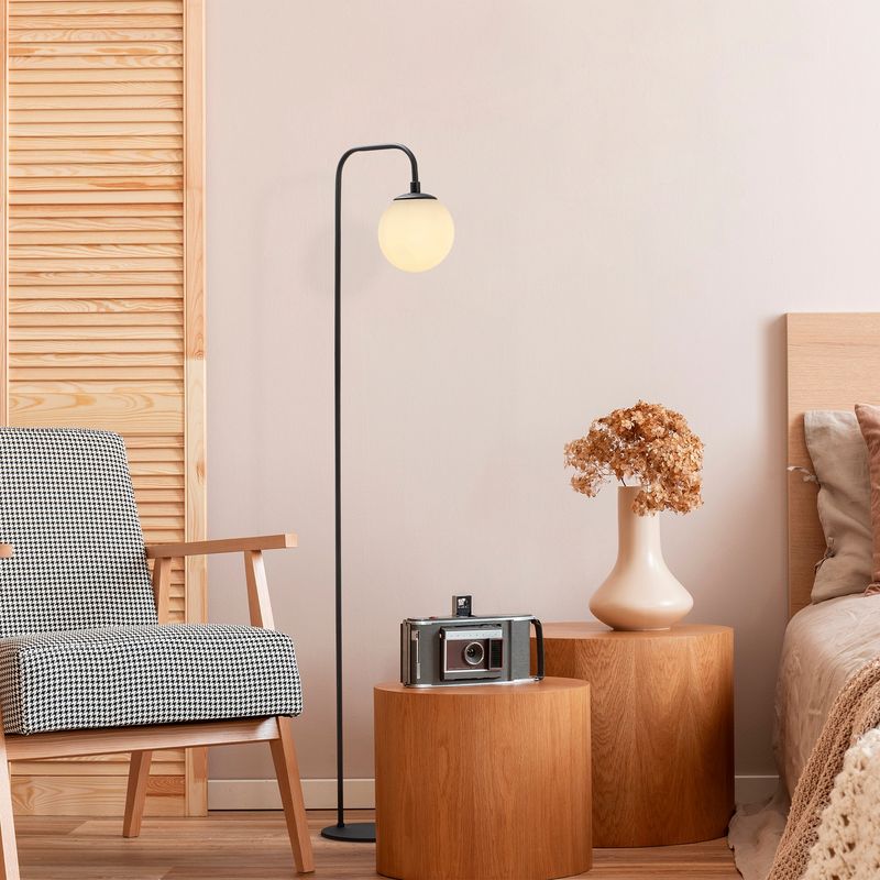 Casa si Gradina - Corpuri si surse de iluminat - Veioze si lampi - Lampadare - Lampadar, Opviq, metal, negru crem, 27x27x146 cm - Infinity.ro