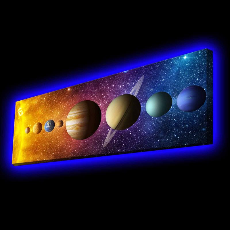 Casa si Gradina - Electrice - Tablouri electrice si accesorii - Tablou canvas cu led, Wallxpert, multicolor, 30x90 cm, poliester, rama lemn, 139LDG1102 - Infinity.ro