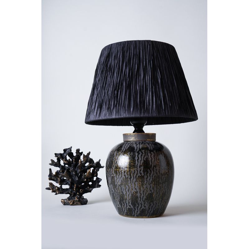 Casa si Gradina - Corpuri si surse de iluminat - Veioze si lampi - Veioze - Veioza, Opviq, ceramica, negru, 30x45 cm - Infinity.ro