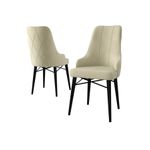 Casa si Gradina - Mobilier - Scaune si fotolii - Scaune - Set scaune, Hanah Home, metal, babyface, crem, negru, 46x42x95 cm, 2 bucati - Infinity.ro