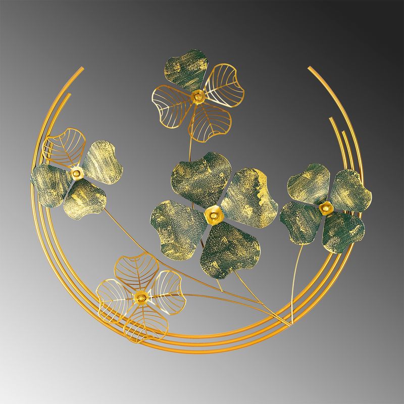 Casa si Gradina - Decoratiuni - Decoratiuni perete - Accesoriu decorativ de perete, Wallxpert, metal, verde auriu, 70x70x5 cm - Infinity.ro