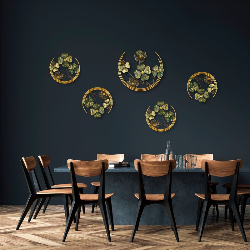 Casa si Gradina - Decoratiuni - Decoratiuni perete - Accesoriu decorativ de perete, Wallxpert, metal, verde auriu, 70x70x5 cm - Infinity.ro