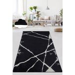 Casa si Gradina - Textile si covoare - Covoare - Covoare casa - Covor, Conceptum Hypnose, alb-negru, 80x140 cm, 100% poliester, antiderapant, 882CHL3651 - Infinity.ro