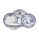 Casa si Gradina - Bucatarie si vesela - Vesela si tacamuri - Servicii de masa - Set de masa 24 piese, Hermia, portelan, albastru si alb - Infinity.ro