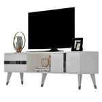 Casa si Gradina - Mobilier - Comode si corpuri - Comode - Comoda tv, Hanah Home, pal melaminat, alb si argintiu, 150x50x29.6 cm - Infinity.ro