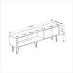 Casa si Gradina - Mobilier - Comode si corpuri - Comode - Comoda tv, Hanah Home, pal melaminat, alb si argintiu, 150x50x29.6 cm - Infinity.ro