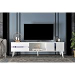 Casa si Gradina - Mobilier - Comode si corpuri - Comode - Comoda tv, Hanah Home, pal melaminat, alb si argintiu, 150x50x29.6 cm - Infinity.ro