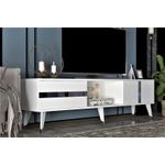 Casa si Gradina - Mobilier - Comode si corpuri - Comode - Comoda tv, Hanah Home, pal melaminat, alb si argintiu, 150x50x29.6 cm - Infinity.ro