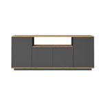 Casa si Gradina - Mobilier - Comode si corpuri - Console - Consola, Hanah Home, pal melaminat, pin atlantic şi antracit, 180x44.5x75 cm - Infinity.ro