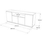 Casa si Gradina - Mobilier - Comode si corpuri - Console - Consola, Hanah Home, pal melaminat, pin atlantic şi antracit, 180x44.5x75 cm - Infinity.ro