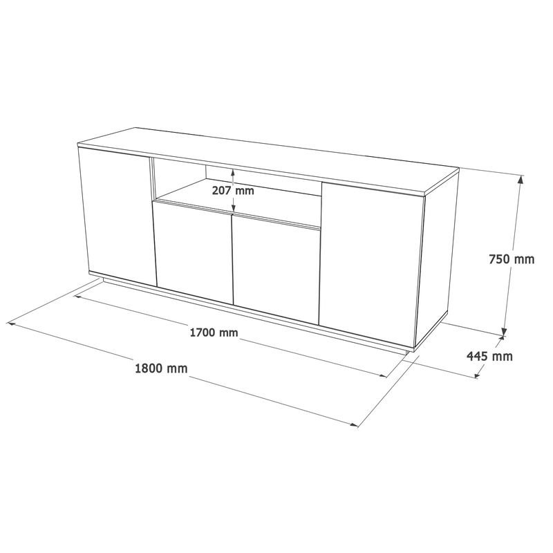 Casa si Gradina - Mobilier - Comode si corpuri - Console - Consola, Hanah Home, pal melaminat, pin atlantic şi antracit, 180x44.5x75 cm - Infinity.ro