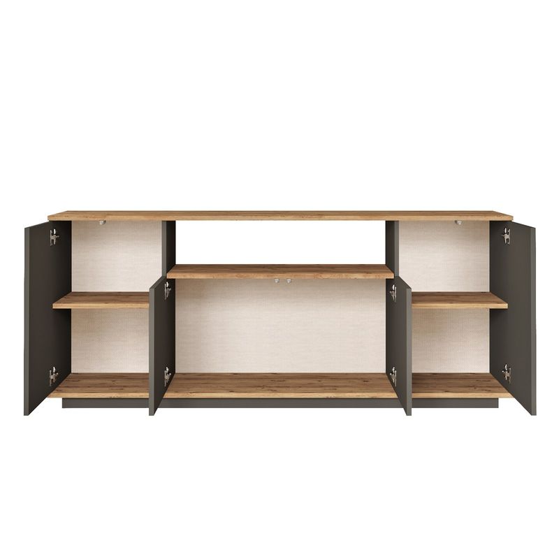 Casa si Gradina - Mobilier - Comode si corpuri - Console - Consola, Hanah Home, pal melaminat, pin atlantic şi antracit, 180x44.5x75 cm - Infinity.ro