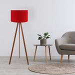 Casa si Gradina - Corpuri si surse de iluminat - Veioze si lampi - Lampadare - Lampadar, Opviq, mdf si pvc, rosu si maro, 38x140 cm, 780SGN2462 - Infinity.ro