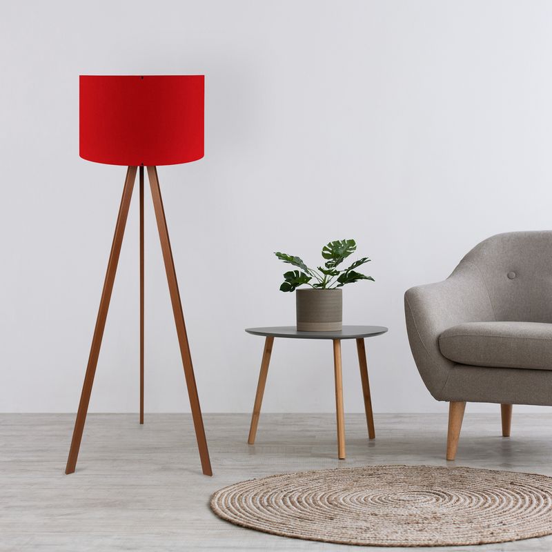 Casa si Gradina - Corpuri si surse de iluminat - Veioze si lampi - Lampadare - Lampadar, Opviq, mdf si pvc, rosu si maro, 38x140 cm, 780SGN2462 - Infinity.ro
