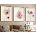 Casa si Gradina - Decoratiuni - Tablouri - Tablou decorativ inramat, Wallxpert, mdf si lemn masiv, multicolor, 50x70 cm, set 3 bucati, 693BSE1502 - Infinity.ro