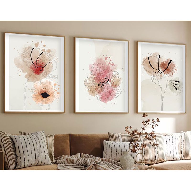 Casa si Gradina - Decoratiuni - Tablouri - Tablou decorativ inramat, Wallxpert, mdf si lemn masiv, multicolor, 50x70 cm, set 3 bucati, 693BSE1502 - Infinity.ro