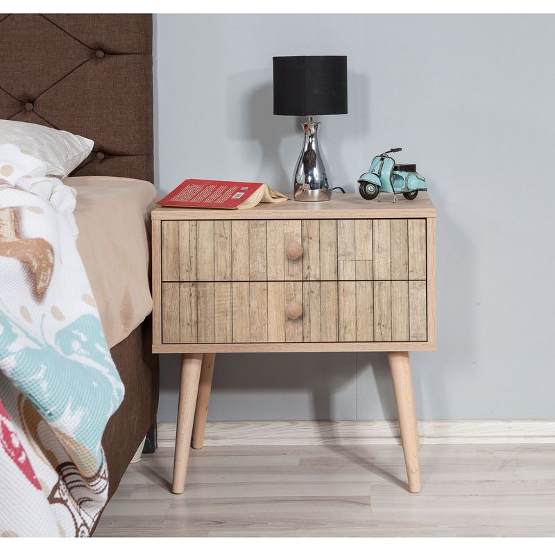 Casa si Gradina - Mobilier - Comode si corpuri - Noptiere - Noptiera, Hanah Home, pal melaminat, stejar sonoma, 60x40x61 cm, 863SPH3506 - Infinity.ro