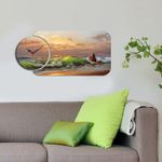 Casa si Gradina - Decoratiuni - Ceasuri - Ceas decorativ, Wallxpert, mdf, multicolor, 68x32 cm, 238HMA5105 - Infinity.ro