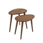 Casa si Gradina - Mobilier - Mese si birouri - Masute de cafea - Set masute cuib, Hanah Home, lemn masiv, nuc, 50x48x33 cm, 50x52x33 cm - Infinity.ro