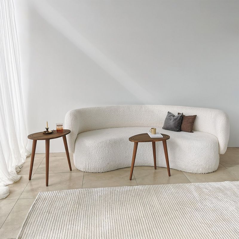 Casa si Gradina - Mobilier - Mese si birouri - Masute de cafea - Set masute cuib, Hanah Home, lemn masiv, nuc, 50x48x33 cm, 50x52x33 cm - Infinity.ro