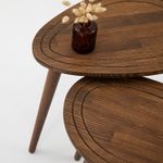 Casa si Gradina - Mobilier - Mese si birouri - Masute de cafea - Set masute cuib, Hanah Home, lemn masiv, nuc, 50x48x33 cm, 50x52x33 cm - Infinity.ro