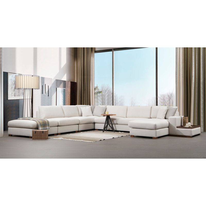 Casa si Gradina - Mobilier - Canapele si coltare - Coltare - Coltar, Atelier Del Sofa, lemn fag si pal, alb, 374x428x102 cm - Infinity.ro