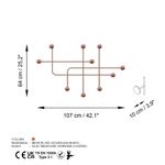 Casa si Gradina - Mobilier - Organizare si depozitare - Cuiere - Cuiere de perete, Wallxpert, metal, cupru, 107x64x10 cm - Infinity.ro