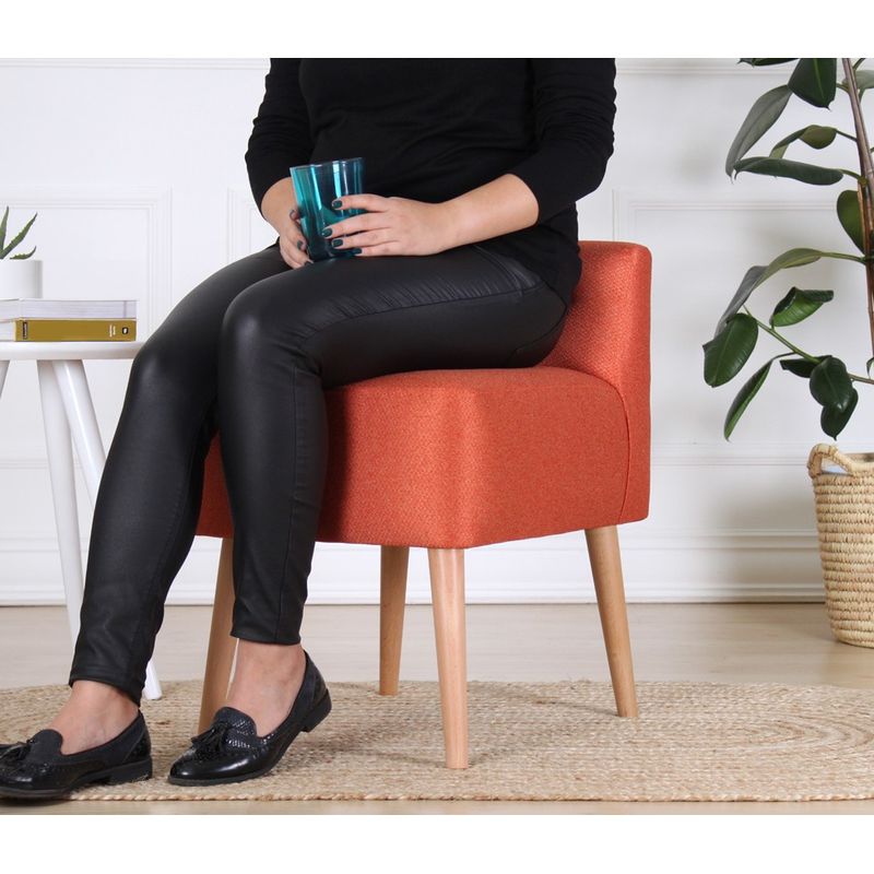 Casa si Gradina - Mobilier - Scaune si fotolii - Tabureti - Taburet, Atelier Del Sofa, 100% bumbac, portocaliu, 45x45x47 cm - Infinity.ro