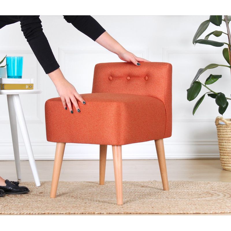 Casa si Gradina - Mobilier - Scaune si fotolii - Tabureti - Taburet, Atelier Del Sofa, 100% bumbac, portocaliu, 45x45x47 cm - Infinity.ro