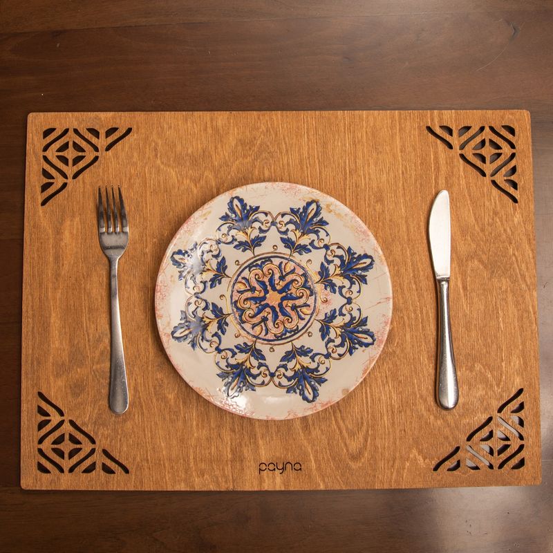 Casa si Gradina - Textile si covoare - Textile bucatarie - Fete de masa - Set de covorase de masa, Hermia, lemn, nuc, 33x45 cm, 6 bucati - Infinity.ro