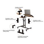 Casa si Gradina - Mobilier - Mese si birouri - Birouri - Birou reglabil pentru laptop, Hanah Home, pal melaminat, pin atlantic si negru, 67x45.5x87 cm, 863SPH2816 - Infinity.ro