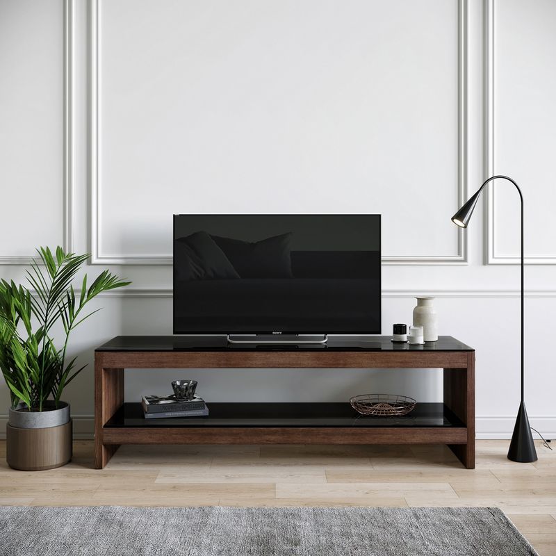 Casa si Gradina - Mobilier - Comode si corpuri - Comode - Comoda tv, Hanah Home, lemn masiv de pin, nuc, 140x45x40 cm - Infinity.ro
