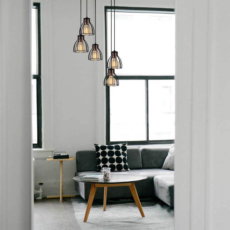 Casa si Gradina - Corpuri si surse de iluminat - Lustre si pendule - Lustra, Opviq, fier, negru, 47x109 cm - Infinity.ro