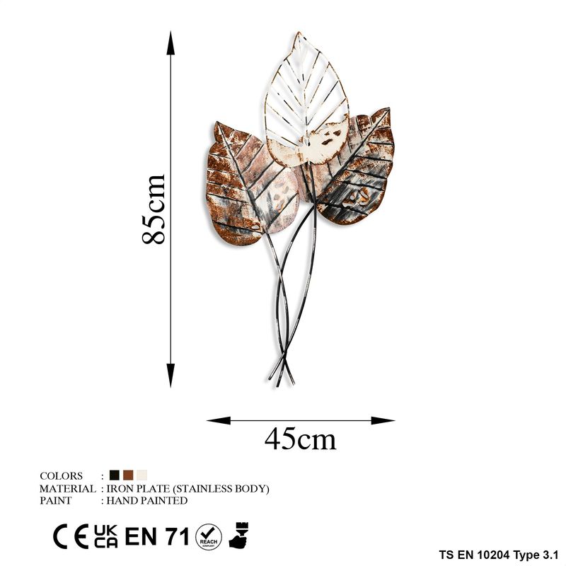 Casa si Gradina - Decoratiuni - Decoratiuni perete - Accesoriu decorativ de perete, Wallxpert, metal, maro negru, 45x85 cm - Infinity.ro