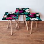 Casa si Gradina - Mobilier - Mese si birouri - Masute de cafea - Set mese cuib, Hanah Home, mdf, multicolor, 3 piese, 35x35x52 cm - Infinity.ro