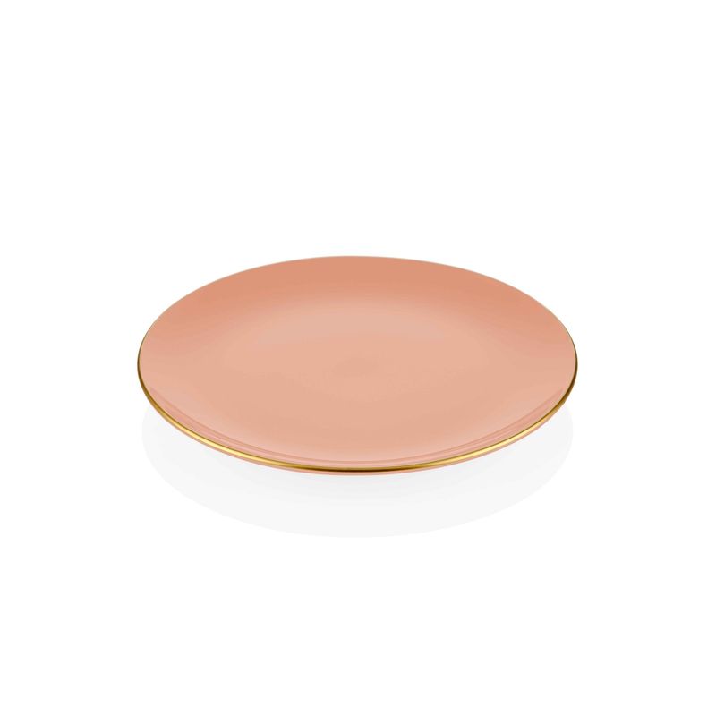 Casa si Gradina - Bucatarie si vesela - Vesela si tacamuri - Farfurii si boluri - Set farfurii de serviciu, Hermia, somon, 26x26x1 cm, ceramica, 6 bucati - Infinity.ro