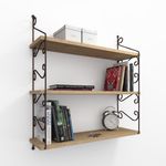 Casa si Gradina - Mobilier - Biblioteci si rafturi - Rafturi - Raft de perete, Hanah Home, pal melaminat, stejar, 72x20x80 cm - Infinity.ro