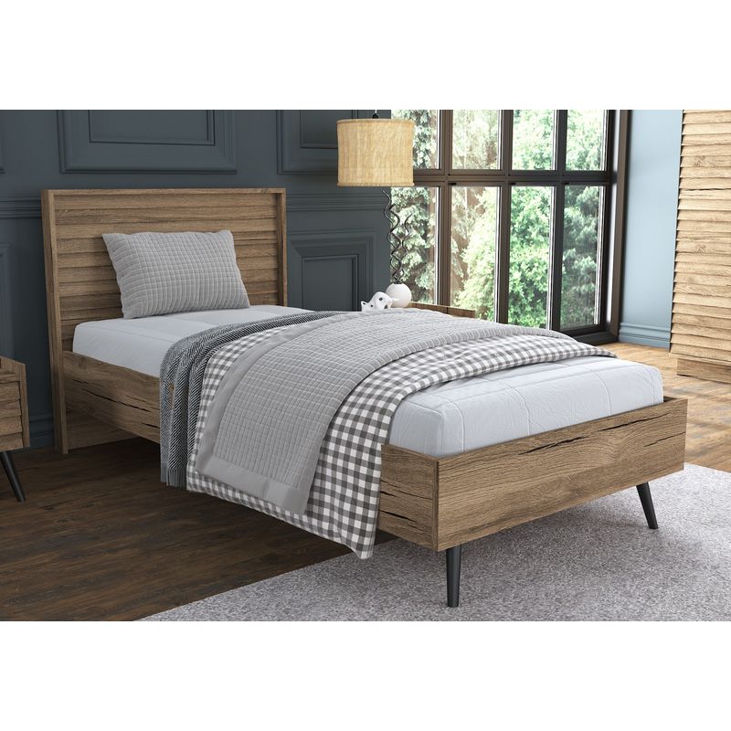 Casa si Gradina - Mobilier - Saltele si somiere - Somiere - Somiera, Hanah Home, pal, nuc, 169x205x120 cm - Infinity.ro