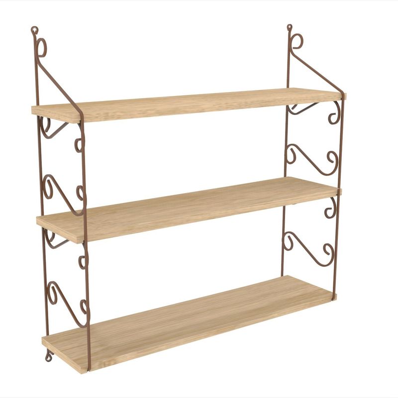 Casa si Gradina - Mobilier - Biblioteci si rafturi - Rafturi - Raft de perete, Hanah Home, pal melaminat, stejar, 72x20x80 cm - Infinity.ro