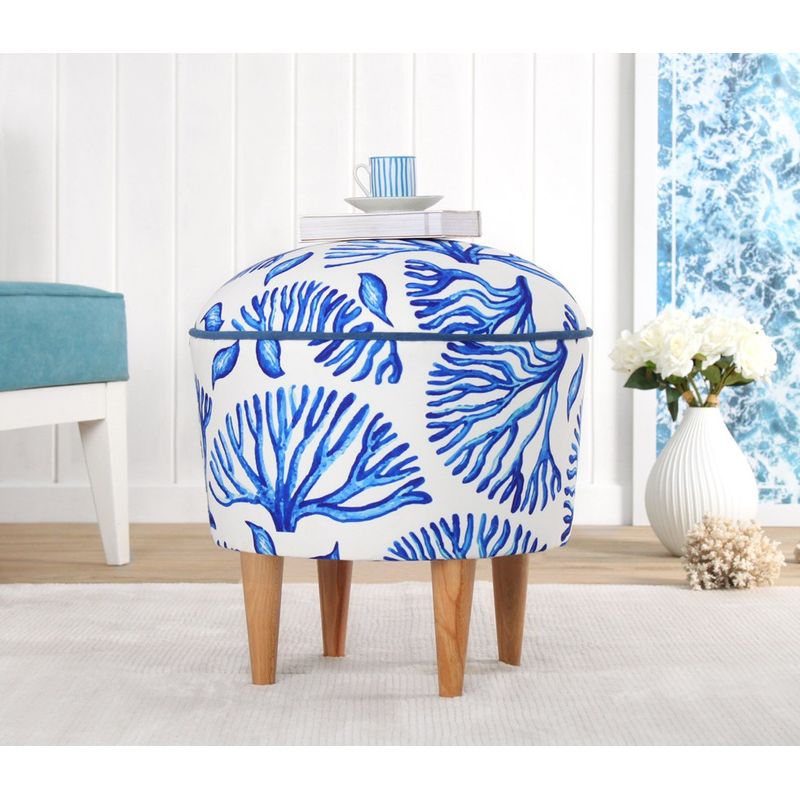 Casa si Gradina - Mobilier - Scaune si fotolii - Tabureti - Taburet, Atelier Del Sofa, bumbac si in, multicolor, 46x43 cm, 209FLF1361 - Infinity.ro