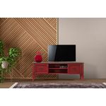 Casa si Gradina - Mobilier - Comode si corpuri - Comode - Comoda tv, Hanah Home, mdf, rosu, 150x40x50 cm - Infinity.ro