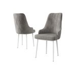 Casa si Gradina - Mobilier - Scaune si fotolii - Scaune - Set scaune, Hanah Home, metal, gri alb, 46x42x95 cm, 4 bucati - Infinity.ro