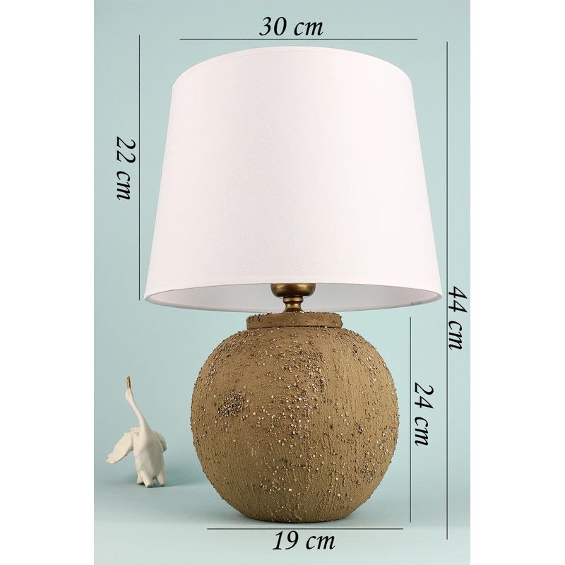 Casa si Gradina - Corpuri si surse de iluminat - Veioze si lampi - Veioze - Veioza, Opviq, ceramica, mustar si alb, 44 cm - Infinity.ro