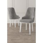 Casa si Gradina - Mobilier - Scaune si fotolii - Scaune - Set scaune, Hanah Home, metal, gri alb, 46x42x95 cm, 4 bucati - Infinity.ro