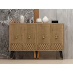 Casa si Gradina - Mobilier - Comode si corpuri - Console - Consola, Hanah Home, pal melaminat, stejar safir si auriu, 120x30x80 cm, 327ODS1234 - Infinity.ro